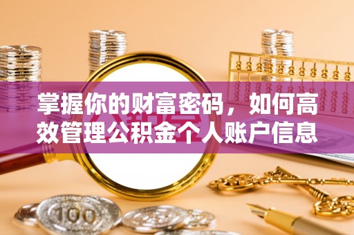 泗县掌握你的财富密码，如何高效管理公积金个人账户信息