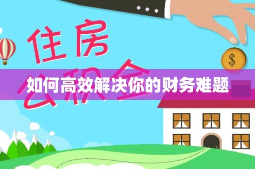 泗县如何高效解决你的财务难题