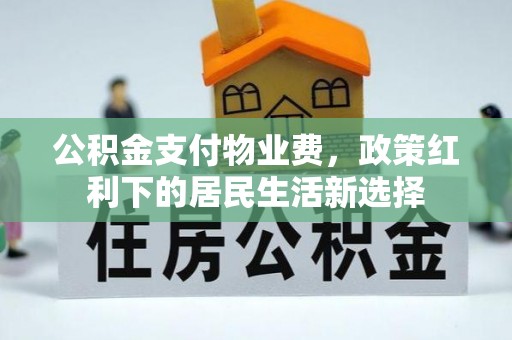 泗县公积金支付物业费，政策红利下的居民生活新选择